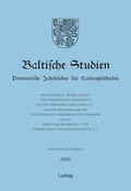 Cover: Baltische Studien. Pommersche Jahrb&uuml;cher f&uuml;r Landesgeschichte. Neue Folge Band 91, Gesamtreihe Band 137. - Verlag Ludwig