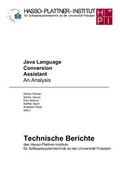 Cover: Java language conversion assistant - Universit&auml;tsverlag Potsdam