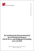 Cover: Zur Verleihung der Ehrensenatorw&uuml;rde der Universit&auml;t Hamburg an Professor Wolfgang K. H. Panofsky am 6. Juli 2006 - Hamburg University Press - Staats- und Universit&auml;tsbibliothek Hamburg Carl von Ossietzky