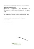Cover: A Brief Legal Opinion: Minimum Benchmarks for Reporting of Companies on (Climate) Risks under European Law - Germanwatch Nord-S&uuml;d Initiative e.V.