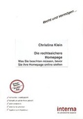 Cover: Die rechtssichere Homepage - Verlag interna