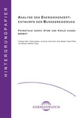 Cover: Analyse des Energiekonzeptentwurfs der Bundesregierung - Germanwatch Nord-S&uuml;d Initiative e.V.