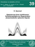 Cover: Optimierung eines nichtlinearen Schleifenspiegels zur Regeneration phasenkodierter optischer Signale - Universit&auml;t Erlangen-N&uuml;rnberg Lehrstuhl f. Mikrocharakterisierung