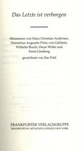 Cover: Miniaturen / Das Letzte ist verborgen - Frankfurter Taschenbuchverlag