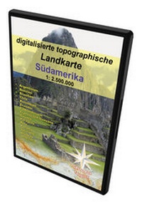 Abbildung von: Digitalisierte topografische Südamerika-Landkarte - Kastanienhof