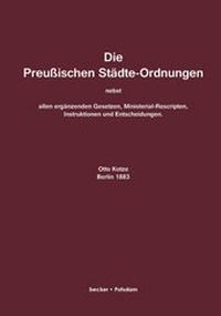 Abbildung von: Die Preußischen Städteordnungen - Klaus Becker Verlag