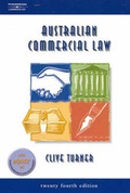 Cover: Australian Commercial Law - Law Book Co of Australasia