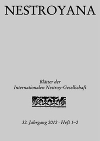 Abbildung von: Nestroyana - Hollitzer Wissenschaftsverlag