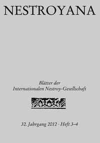 Abbildung von: Nestroyana - Hollitzer Wissenschaftsverlag