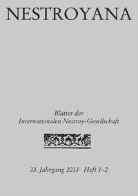 Abbildung von: Nestroyana - Hollitzer Wissenschaftsverlag