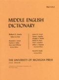 Cover: Middle English Dictionary - The University of Michigan Press