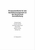 Cover: Prozesslandkarte f&uuml;r das Qualit&auml;tsmanagement der Hochschule Aschaffenburg - IMI-Verlag