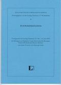 Cover: Zum Europ&auml;er Lessing. - Lessing-Akademie
