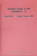Cover: Singularities - Niigata-toyama 2007 - Mathematical Society of Japan