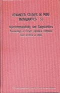 Cover: Noncommutativity And Singularities - Proceedings Of French-japanese Symposia Held At Ihes In 2006 - Mathematical Society of Japan