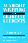 Cover: Academic Writing for Graduate Students - The University of Michigan Press