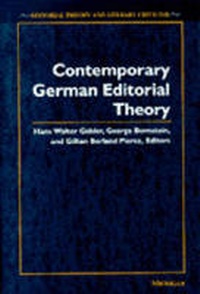 Enlarge image Cover: Contemporary German Editorial Theory - The University of Michigan Press