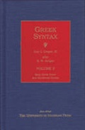 Cover: Greek Syntax - The University of Michigan Press