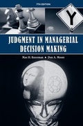 Cover: Judgment in Managerial Decision Making - Wiley