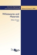 Cover: Whitewares and Materials - Wiley