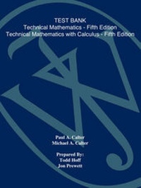 Enlarge image Cover: Technical Mathematics with Calculus, Test Bank - Wiley