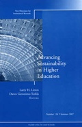 Cover: Advancing Sustainability in Higher Education - Jossey-Bass
