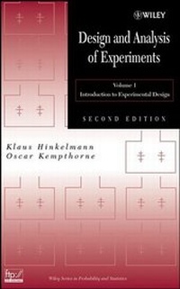 Enlarge image Cover: Design and Analysis of Experiments, Volume 1 - Wiley