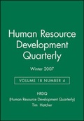 Cover: Human Resource Development Quarterly, Volume 18, Number 4, Winter 2007 - Jossey-Bass