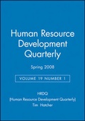 Cover: Human Resource Development Quarterly, Volume 19, Number 1, Spring 2008 - Jossey-Bass