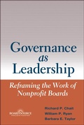 Cover: Governance as Leadership - Wiley