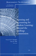 Cover: Assessing and Accounting for Student Learning: Beyond the Spellings Commission - Jossey-Bass