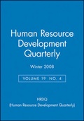 Cover: Human Resource Development Quarterly, Volume 19 , Number 4, Winter 2008 - Jossey-Bass