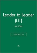 Cover: Leader to Leader (LTL), Volume 54, Fall 2009 - Jossey-Bass