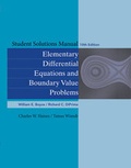Cover: Student Solutions Manual to accompany Boyce Elementary Differential Equations 10e & Elementary Differential Equations with Boundary Value Problems 10e - Wiley