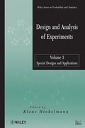 Cover: Design and Analysis of Experiments, Volume 3 - Wiley