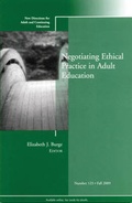 Cover: Negotiating Ethical Practice in Adult Education - Jossey-Bass