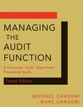 Cover: Managing the Audit Function - Wiley