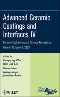 Bild vergrößern Bild: Advanced Ceramic Coatings and Interfaces IV, Volume 30, Issue 3 - Wiley