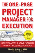 Cover: The One-Page Project Manager for Execution - Wiley