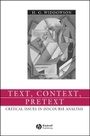 Cover: Text, Context, Pretext: Critical Isssues in Discourse Analysis - Wiley