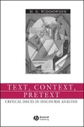 Cover: Text, Context, Pretext: Critical Isssues in Discourse Analysis - Wiley