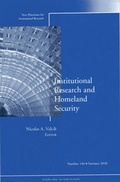 Cover: Institutional Research and Homeland Security - Jossey-Bass