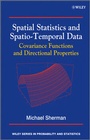 Cover: Spatial Statistics and Spatio-Temporal Data - Wiley