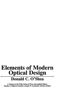 Enlarge image Cover: Elements of Modern Optical Design - Wiley