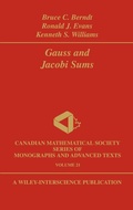 Cover: Gauss and Jacobi Sums - Wiley