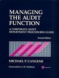 Cover: Managing the Audit Function - Wiley