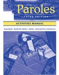 Cover: Paroles: Combined Workbook/lab Manual/video Manual - Wiley