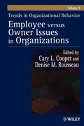 Cover: Trends in Organizational Behavior, Volume 8 - Wiley