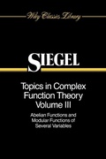 Cover: Topics in Complex Function Theory, Volume 3 - Wiley
