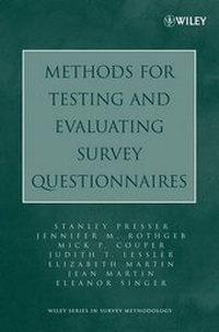 Enlarge image Cover: Methods for Testing and Evaluating Survey Questionnaires - Wiley